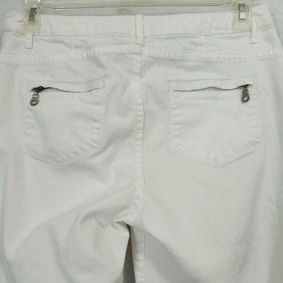 Chico's Platinum Denim Jeans Women M/1 White Ultimate Fit Zippers MidRise Casual - Picture 12 of 12